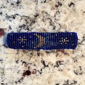 Celestial Moon & Stars Hand Beaded Barette